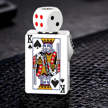 Royal Dice Card Windproof Lighter – Premium Rechargeable Flame Lighter