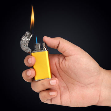 Wolf Head Windproof Butane Lighter – Premium Metal Refillable Torch Lighter